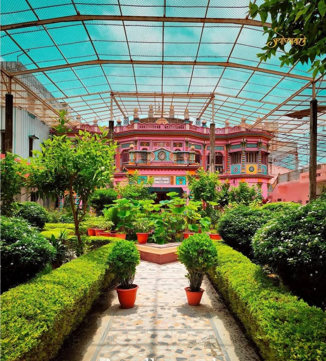 Sri Janaki Mahal Trust - Spiritual Dharmshala in Ayodhya with beautiful architecture and peaceful courtyard